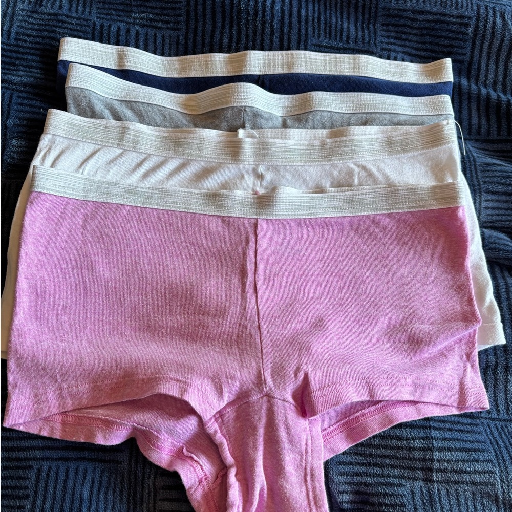 Set of Four Boxer Briefs in Pink, Gray, and Blue